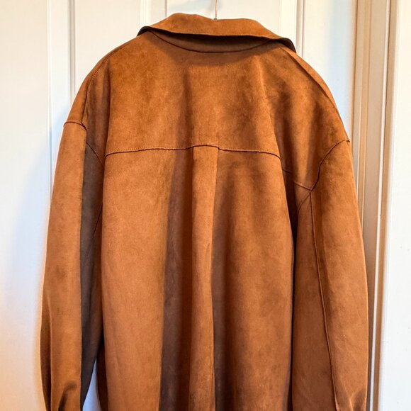 Philosophy Woman Brown Faux Leather Shacket 2X - Picture 4 of 10